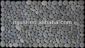 Home rectangle river pebble stone mat