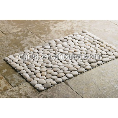 colorful pebble bath mat